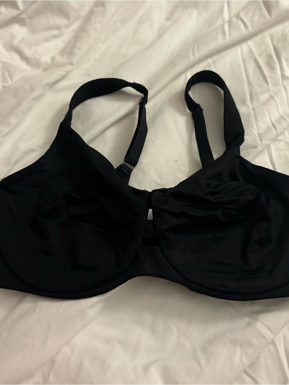 Classic Black Full-Coverage Underwire Bikini Top Women 34DD Spanx